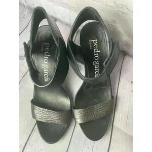 Pedro Garcia Espana Wendelin Black Ankle Strap Heel Women Size EU 38 US 8